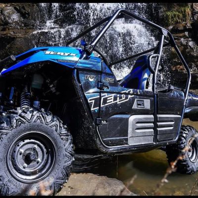 a motorcycle parked on the side of the road